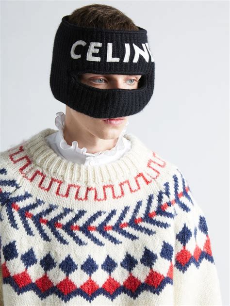 celine balaclava|CELINE HOMME Logo.